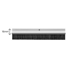 Garage Door Bottom Brush Draught Strip - 16mm Aluminium Garage Door Bottom Brush Draught Strip - 16mm Aluminium