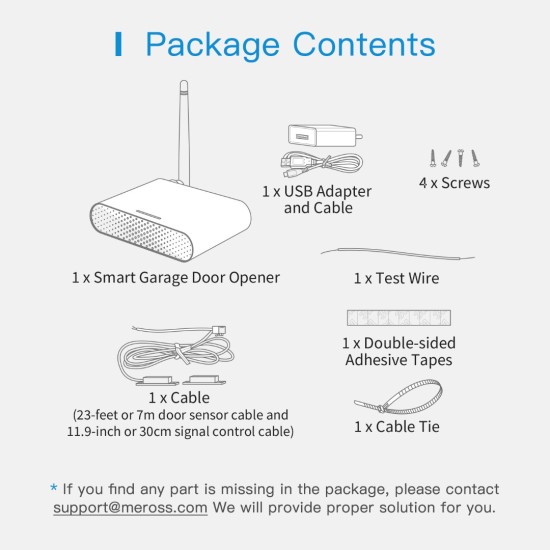 Meross Smart Wi-Fi Garage Door Opener - Alexa Compatible