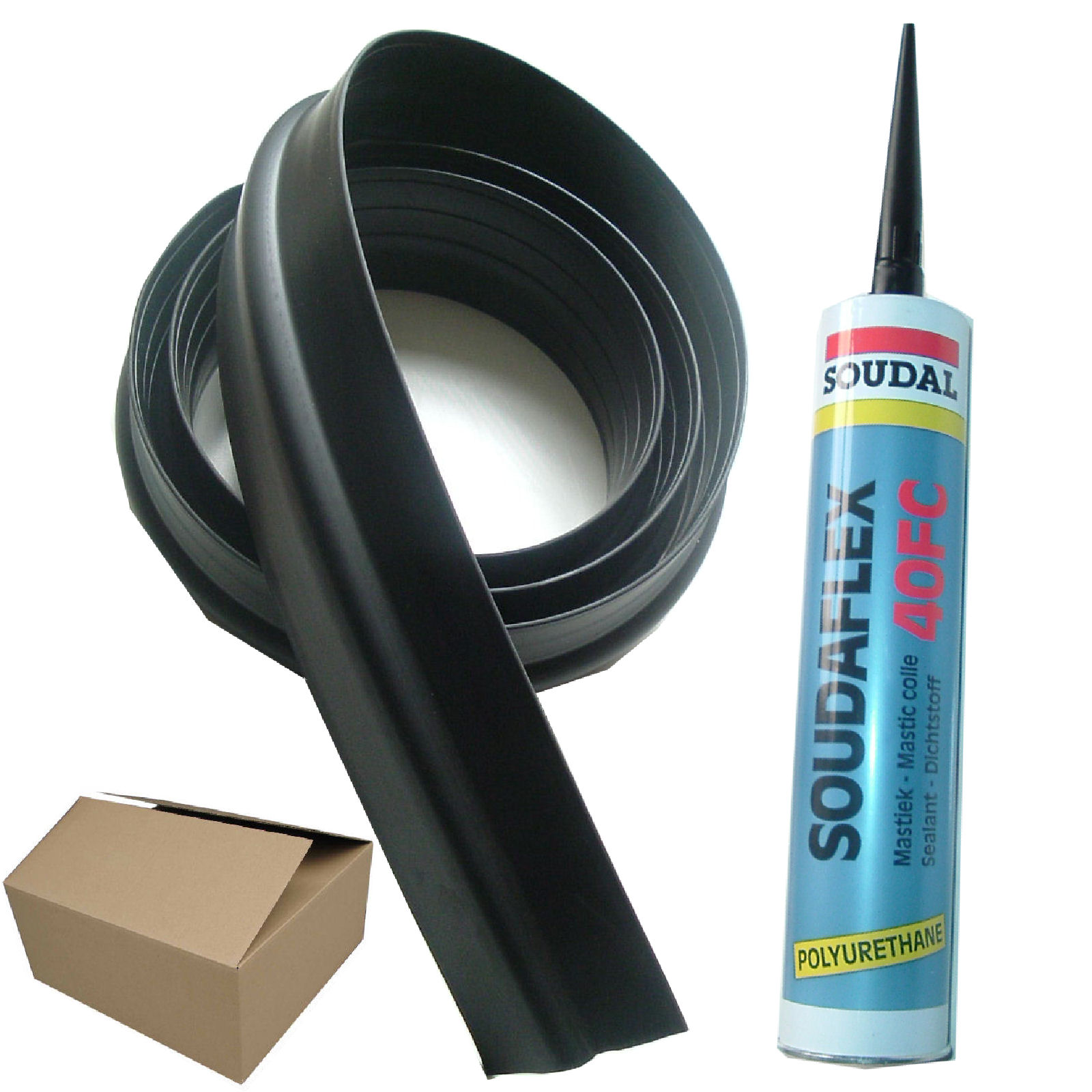 9ft 6” - 20mm High Garage Door Rubber Floor Threshold Seal Kit