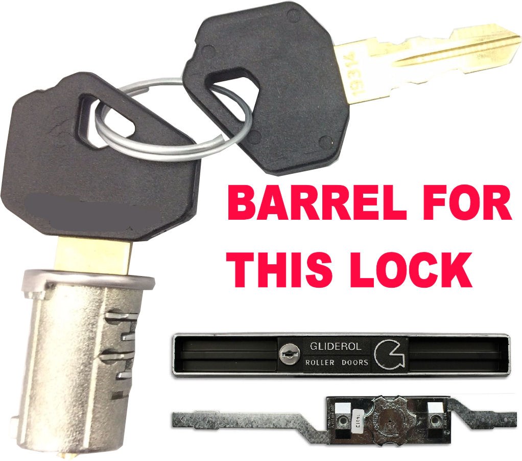 Gliderol OLD STYLE Inline Roller Shutter Lock 9.5" - Barrel & 2 Keys