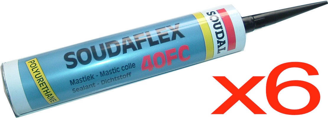 6 x SOUDAFLEX 40FC Adhesive HEAVY DUTY SEALANT 310ml Tubes - Black