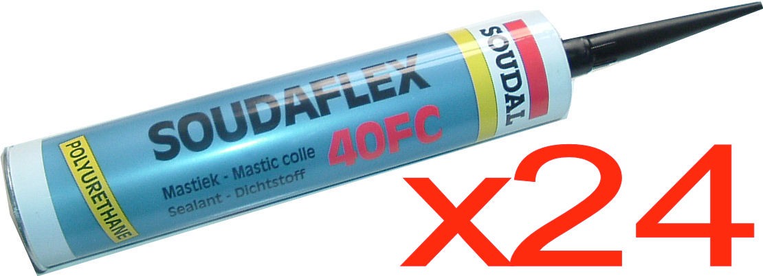 24 x SOUDAFLEX 40FC Adhesive HEAVY DUTY SEALANT 310ml Tubes - Black 24 x SOUDAFLEX 40FC Adhesive HEAVY DUTY SEALANT 310ml Tubes - Black