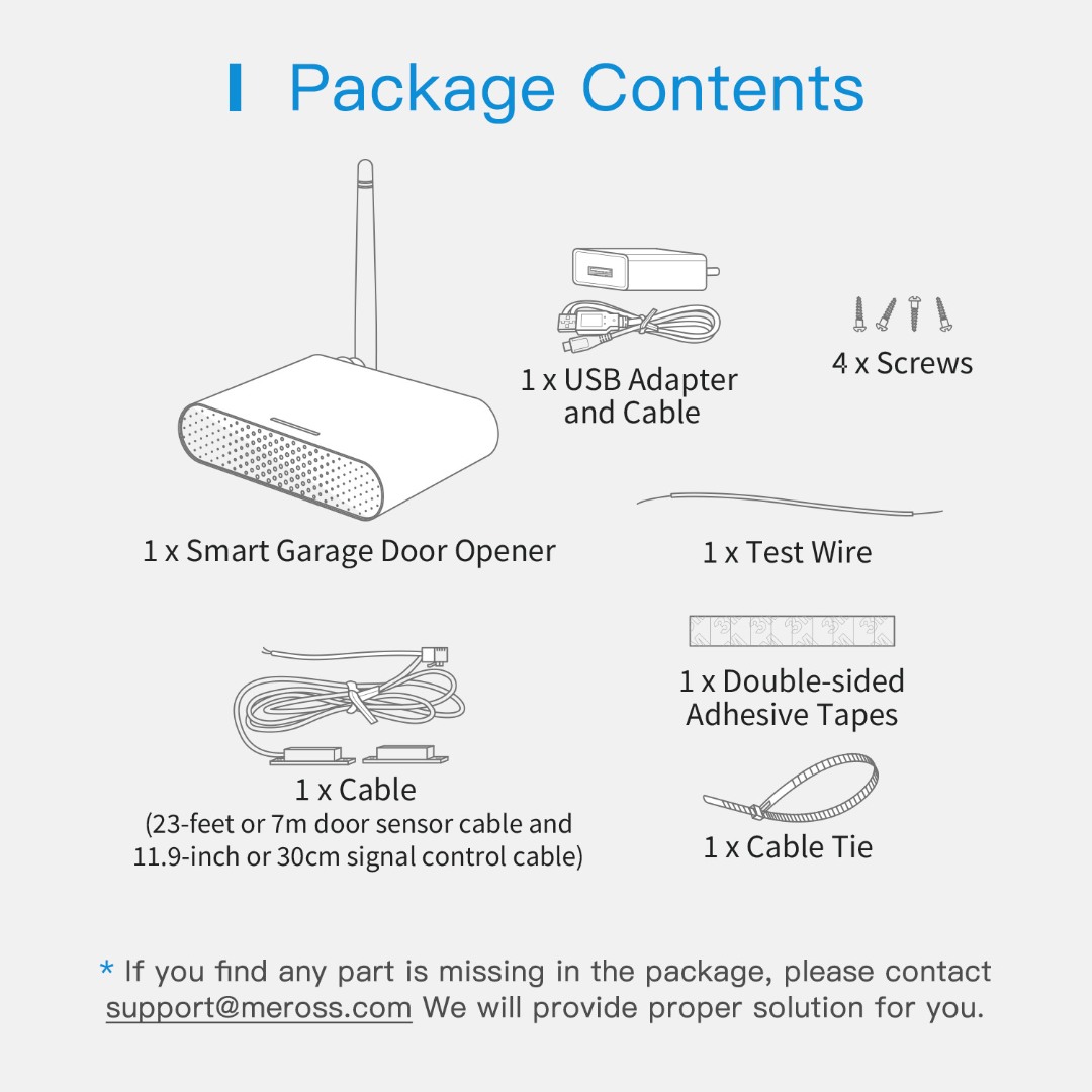 Meross Smart Wi-Fi Garage Door Opener - Alexa Compatible